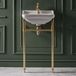 Hudson Reed Richmond Lavabo sur pieds rétro – 50 cm – Or satiné – 1 trou - Trop plein
