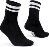 GripGrab Original Stripes Crew Zomer Fietssokken Gestreepte Retro Wielersport Sokken Coolmax - Unisex - Zwart - Maat XS (35-38)