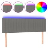 VidaXL Hoofdbord Donkergrijs Polyester Hout 1440 mm x 50 mm x 780-880 mm