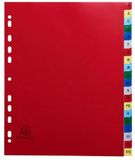 Exacompta 20x Tabbladen met bedrukte tabs in gekleurde PP - 20 tabs - A tot Z - A4 maxi - Geassorteerde felle kleuren - 90E