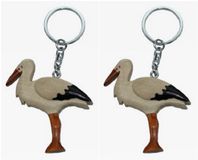 Cornelissen Porte-clés cigogne en bois - 20 pièces - 6 cm