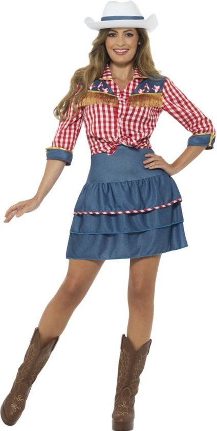 Rodeo Cowboy Kostuum voor Dames - Maat L - Multicolor