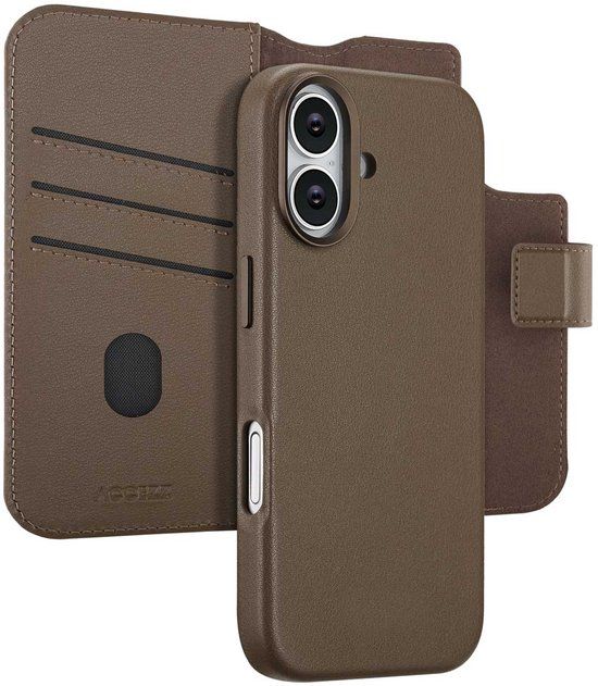 Accezz Leather Bookcase 2-in-1 met MagSafe voor de Apple iPhone 17 - Coffee Brown