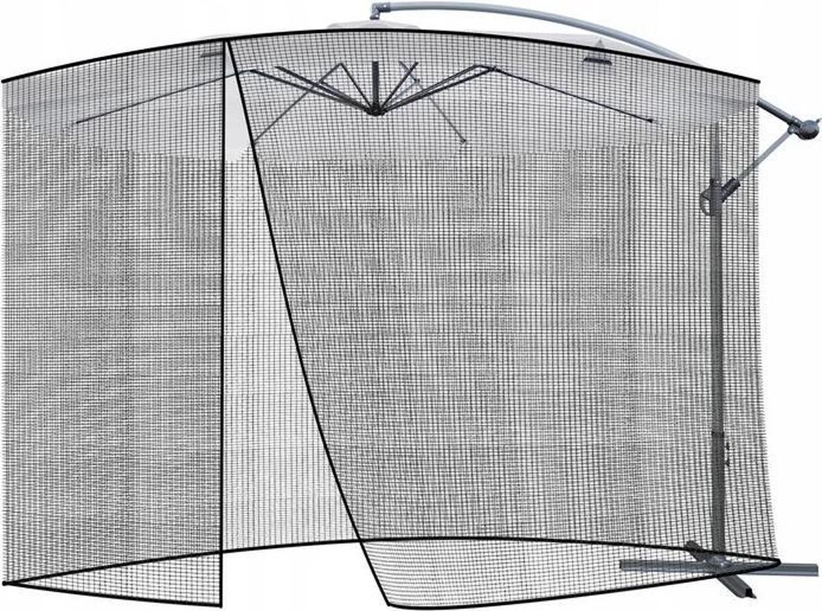 Malatec Muskietennet - Parasol - Muggennet - Muggen - Klamboe - Vliegengordijn voor parasol - ø 3m x h 2.6 m