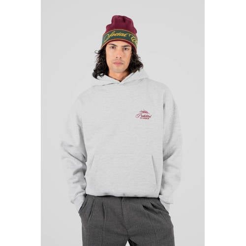 Prohibited hoodie met backprint grijs
