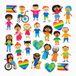 Baker Ross FX930 Vilten Diversiteitsstickers, 200 stuks, knutselsets voor kinderen, knutselen op school