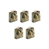 Clairefontaine 212914Cpack - Set van 5 Kleine Premium Cadeauzakken - Goud/Groen Geo - 12x4,5x13,5cm