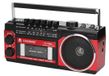 Avizar, Radio FM/AM/SW, cassette, Bluetooth, mains libres, Noir/Rouge