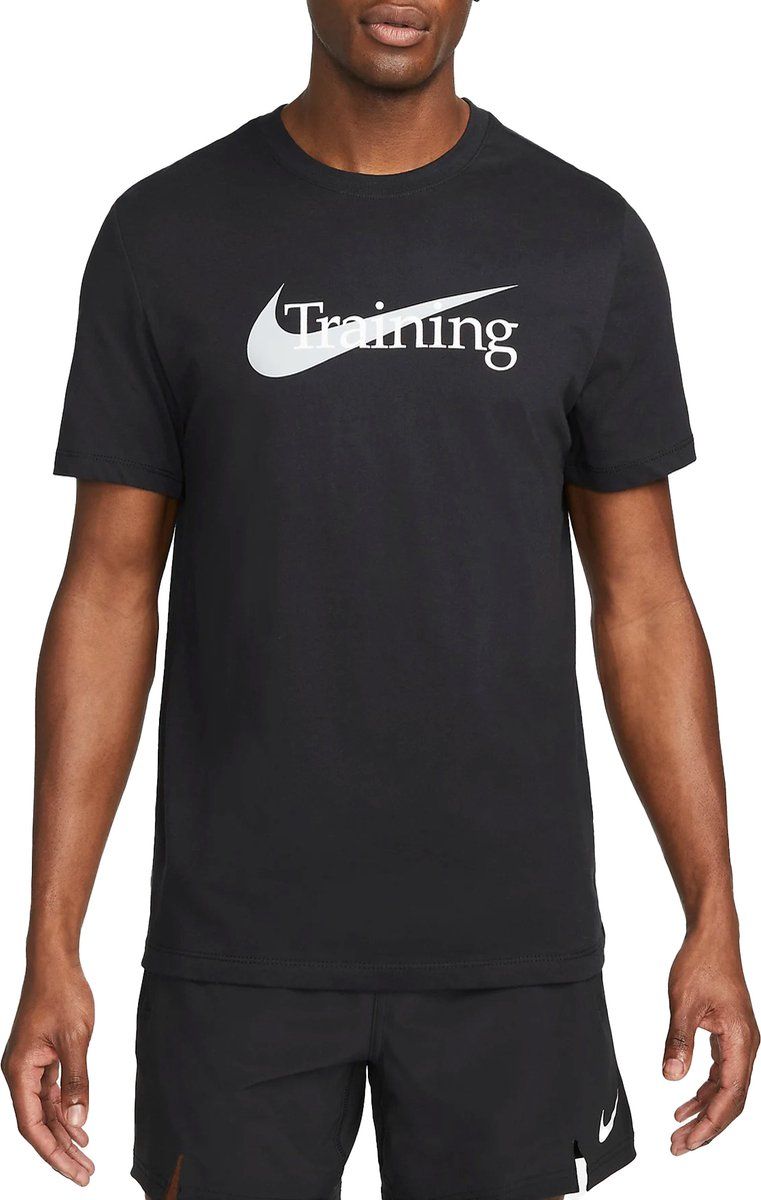 Nike Dry DFC crew Sportshirt Heren - Maat S - Zwart/Wit