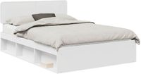 vidaXL Bedframe met hoofdeinde Wit 140 x 200 cm Massief grenenhout