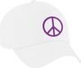Bellatio Decorations Peace teken paars verkleed pet wit - volwassenen - Toppers