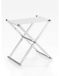 Tabouret de bain, pliable, similicuir, blanc, chrome, 34,5 x 45 x 45 cm