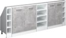 Vicco R-Line Keukenkast voor schuine wand – 210 cm Set van 5 Beton/Wit