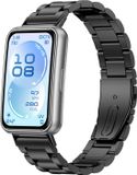 By Qubix - Stalen schakelband - Zwart - geschikt voor Huawei Band 11 / 11 pro