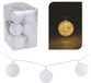 10-delige Bol Raffia wit verlichting led