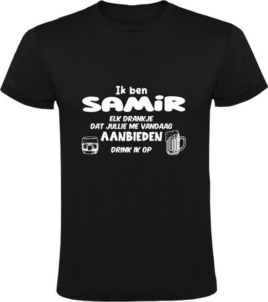 Sol's Heren T-shirt - Ik ben Samir - Zwart - 2XL
