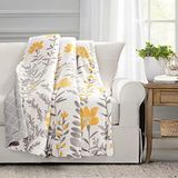 Lush Decor Aprile Gooi Deken, 60" x 50", Geel & Grijs