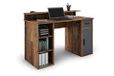 byLIVING Diego Werktafel met veel opbergruimte in antieke houtlook / voorkant antraciet / computertafel / 1 lade, 1 deur, 3 open vakken / 120 x 88 x 55 cm (b x h x d)