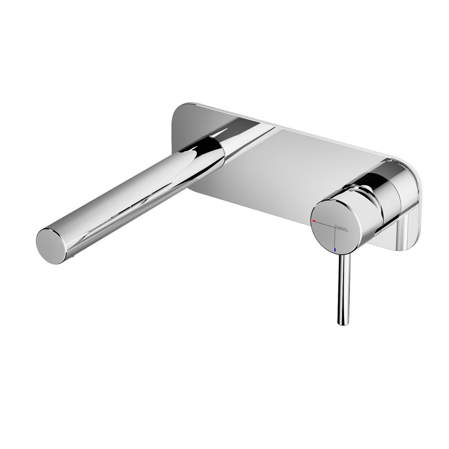 hotbath Buddy 006 Wastafelmengkraan Rechte Uitloop Achterplaat Chroom B006CR