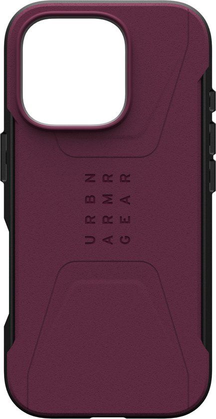 Urban Armor Gear UAG Civilian Hoesje Geschikt voor Apple iPhone 16 Pro | Compatibel met MagSafe | Back Cover met Magneet | Bordeaux