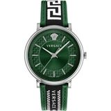 Versace V-Circle Gent VE5A01221 Dameshorloge Groen Leer