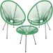 Shally Dogan Freddy polyrotan gespreksset met twee zitplaatsen met salontafel, 2 eierstoelen, 1 buitentafel, lounge, terras, balkon, restaurant, bistro, bar