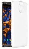 mumbi Echt leren hoesje compatibel met OnePlus 5T hoes leren tas case wallet, wit