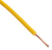 RS PRO H07V-K enkele aderkabel 1,5 mm², 15 AWG 100 m geel PVC geïsoleerd Ø 3,4 mm 30/0,25 mm strengen 2491X, rol van 100 meter