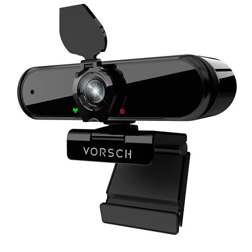 VORSCH Webcam 1080p met microfoon en hoes, 110° groothoekbeeld voor pc, laptop, livestreaming, videogesprek, conferentie, game