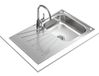 Teka Starbright 45 E-XP 1C 1E - évier de cuisine avec égouttoir, à encastrer et réversible, meuble 45 cm, vanne manuelle, acier inoxydable