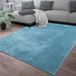 TT Home Vloerkleed Woonkamer Laagpolig Eenkleurig Modern Design Wasbaar Geel Gold, Kleur: Lichtblauw Turquoise, Maat:100x200 cm
