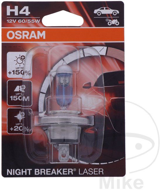 Osram Night Breaker Laser H4 12V 60/55W Halogen Headlight Bulb