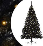 vidaXL - Arbre de Noël - pré-éclairé - avec - 300 - LED - Noir - 180 - cm - PVC