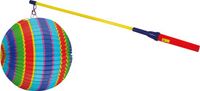 Merkloos Lampionstokje 50 cm - met lampion - regenboog kleuren - D26 cm
