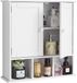 Vevor Armoire murale de salle de bain Armoire à pharmacie avec 2 portes et étagères réglables, Armoire de rangement au-dessus des toilettes pour montage mural, Armoire suspendue avec 3 compartiments ouverts pour cuisine, toilettes