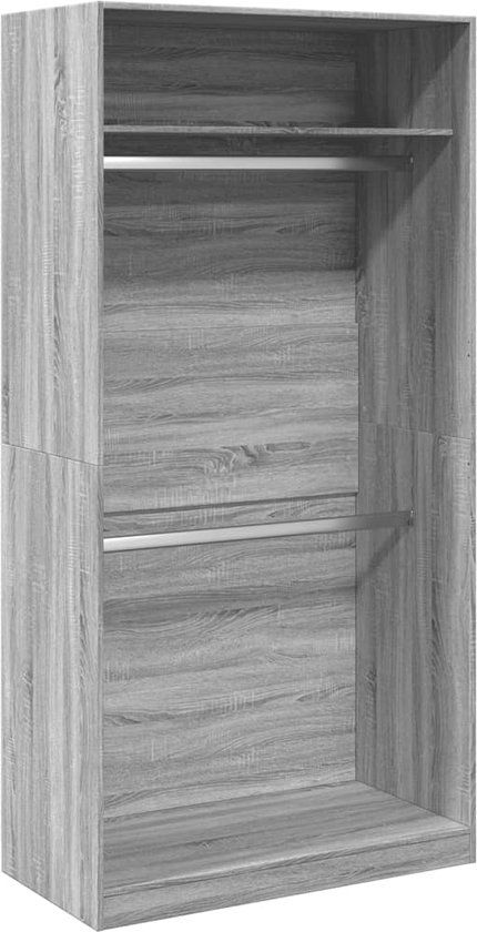 vidaXL Kledingkast 100x50x200 cm bewerkt hout grijs sonoma eikenkleur