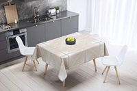 Bonamaison Tafelkleed, Anti-Mold, Sneldrogend, Waterdicht, 100% Polyester Tafellaken, Willekeurig patroon, 140 x 140 Cm - Ontworpen en Vervaardigd in Turkije