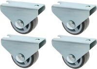 AMIG Roue de chariot - 4x - D30mm - Caoutchouc - Capacité de charge 45kg - Gris