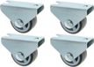 AMIG Roue de chariot - 4x - D30mm - Caoutchouc - Capacité de charge 45kg - Gris