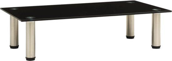 vidaXL Tv-meubel 60x35x17 cm gehard glas zwart