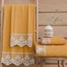PETTI Artigiani Italiani - Serviettes de bain en tissu éponge 100% coton, set de serviettes 1+1, 2 pièces, 1 serviette pour le visage et 1 serviette, orange