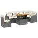 vidaXL 7-delige Loungeset met kussens poly rattan zwart