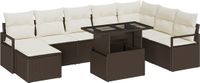 vidaXL - Banc de jardin - Ensemble - 5 places assises - Marron - Polyrattan