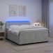 Maison Exclusive Lit boxspring exclusif avec matelas et éclairage LED, gris clair, 160 x 200 cm, revêtement en velours