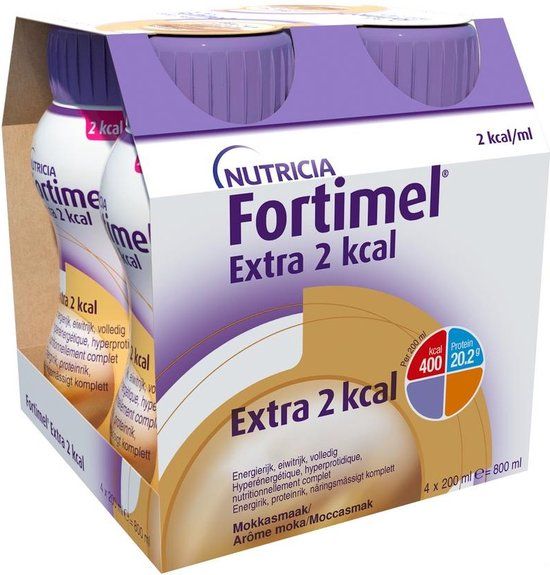 Fortimel Extra 2kcal Mokkasmaak Flessen 4x200ml