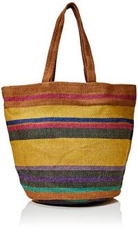 Turtle Bags Oker strandtas met katoenen voering en binnenzak