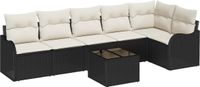 vidaXL - Tuinbank - Set - 7 - st - Bruin - poly - rattan