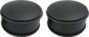 Svenska Living Deurstopper voor binnendeuren - 2x - zwart - rond - 1,2 kg - 12 x 6 cm - met rubberen rand