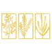 Elegant gouden decoratieve metalen wandaccessoire (3 stuks), 40 x 70 cm