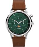 Timex Marlin Moonphase TW2W51000 Horloge - Leer - Bruin - Ø 40 mm